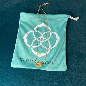 Kendra Scott Elisa Gold Pendant Necklace 15”-17” Gold Drusy